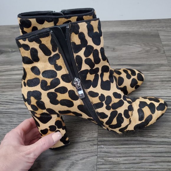 Town Shoes Cheetah Print Leather Booties Size 39EU - Picture 5 of 6